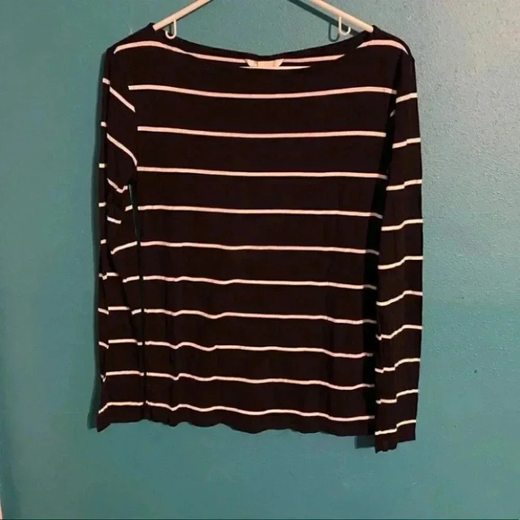 H&M Striped Nautical Boat Neck Long-sleeve Shirt - Picture 2 of 5